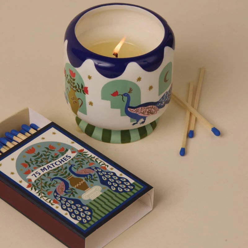 Vela aromática a Dopo handpainted Peacock